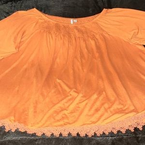 Off The Shoulder Lace Trim Top